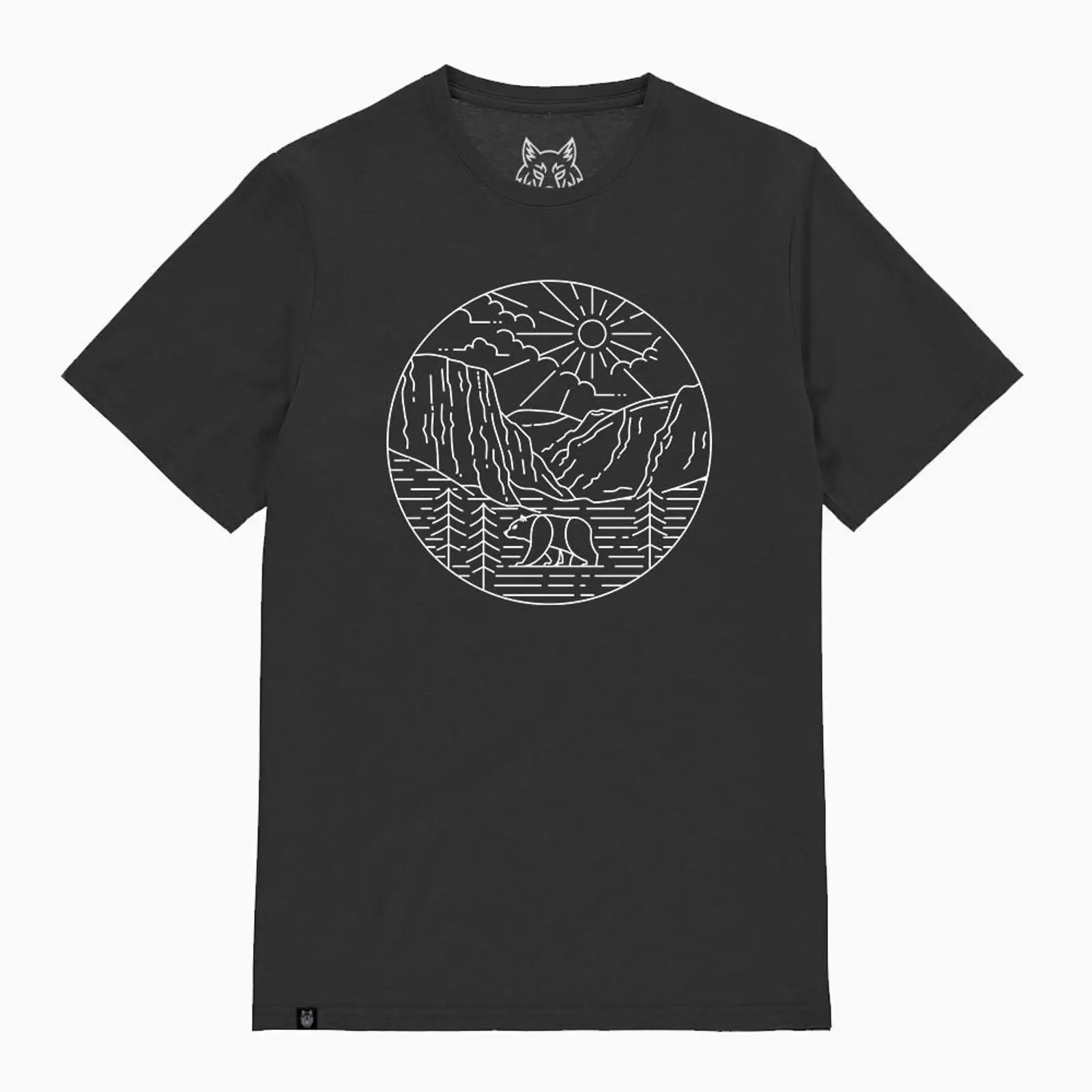 Outdoor Camping Yosemite - Koszulka z minimalistycznym rysunkiem niedźwiedzia z