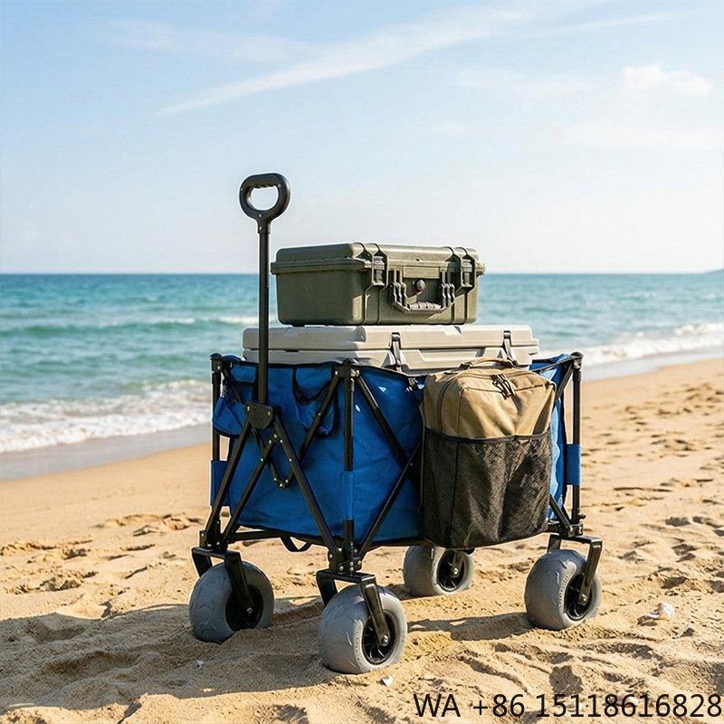 Camp Table Folding - Składany metalowy wózek plażowy z szybkozłączanymi