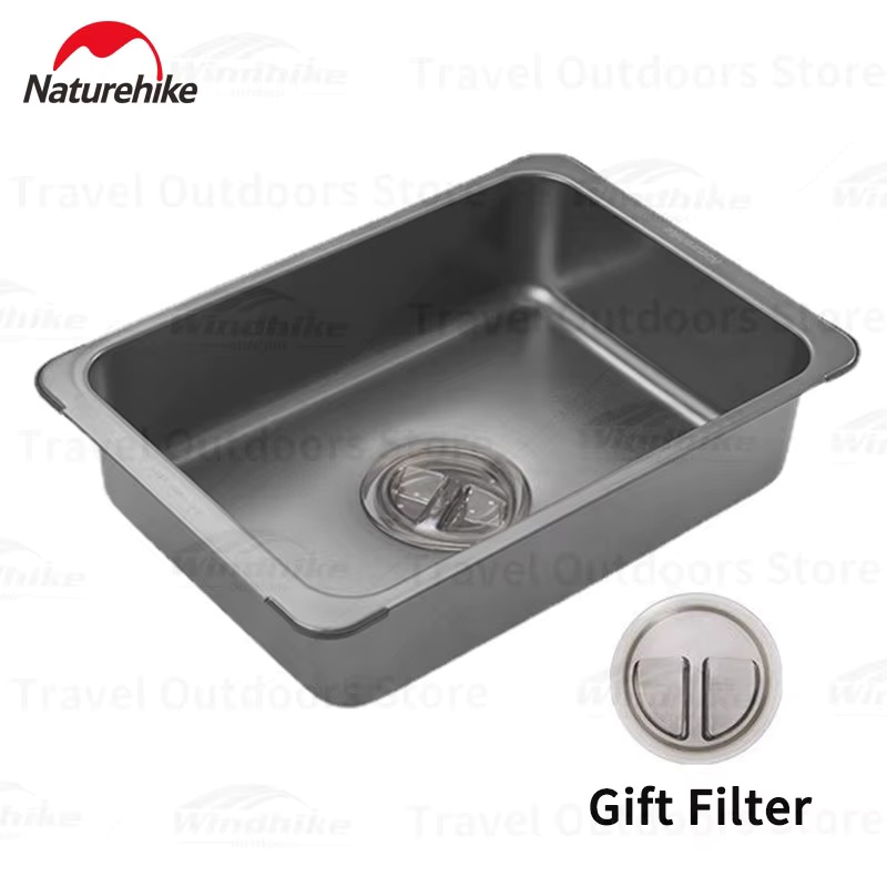 Outdoor Camping Sink - Naturehike Zlewozmywak ze Stali Nierdzewnej, Miska