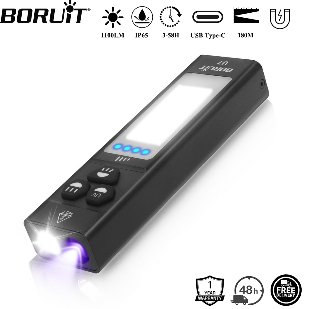 Battery Outdoor Camping - Latarka EDC BORUiT U7 UV LED