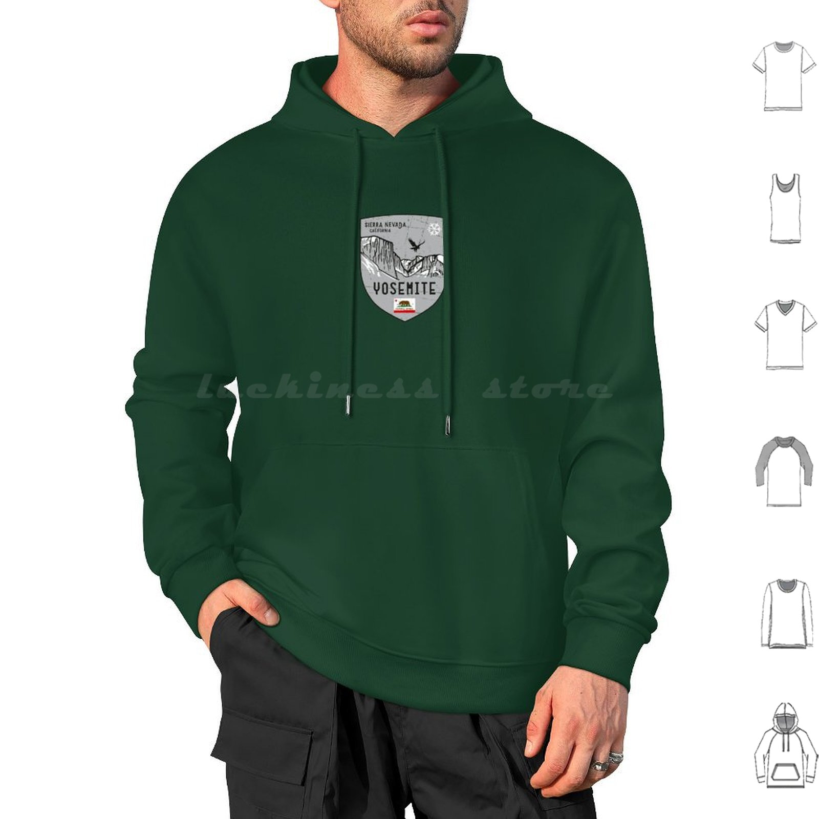 Outdoor Camping Yosemite - Bluza z kapturem Yosemite California, bawełna,