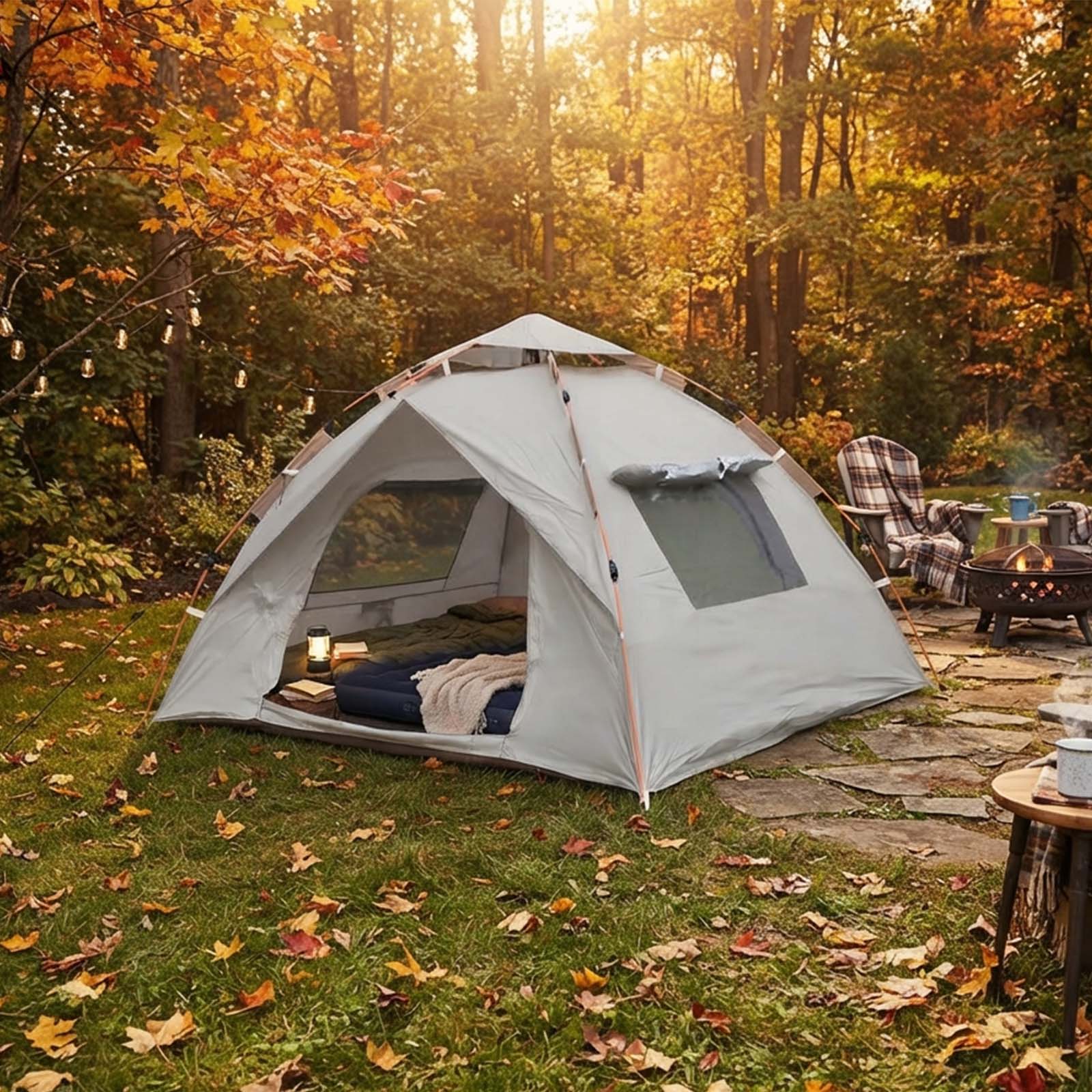 Outdoor Camping And Glamping - Szary namiot kempingowy typu pop-up, automatyczny,