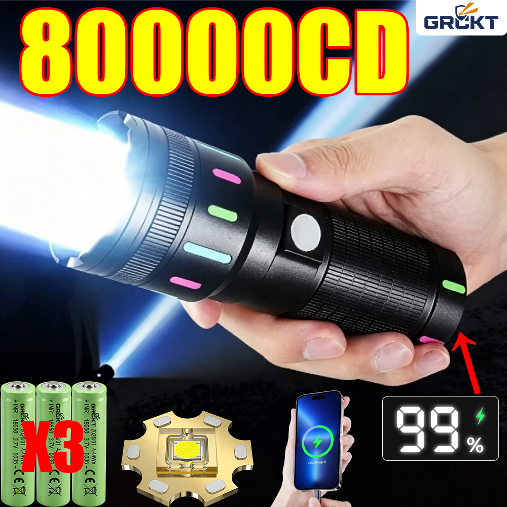 Battery Outdoor Camping - Latarka LED o mocy 80000CD, najmocniejsza