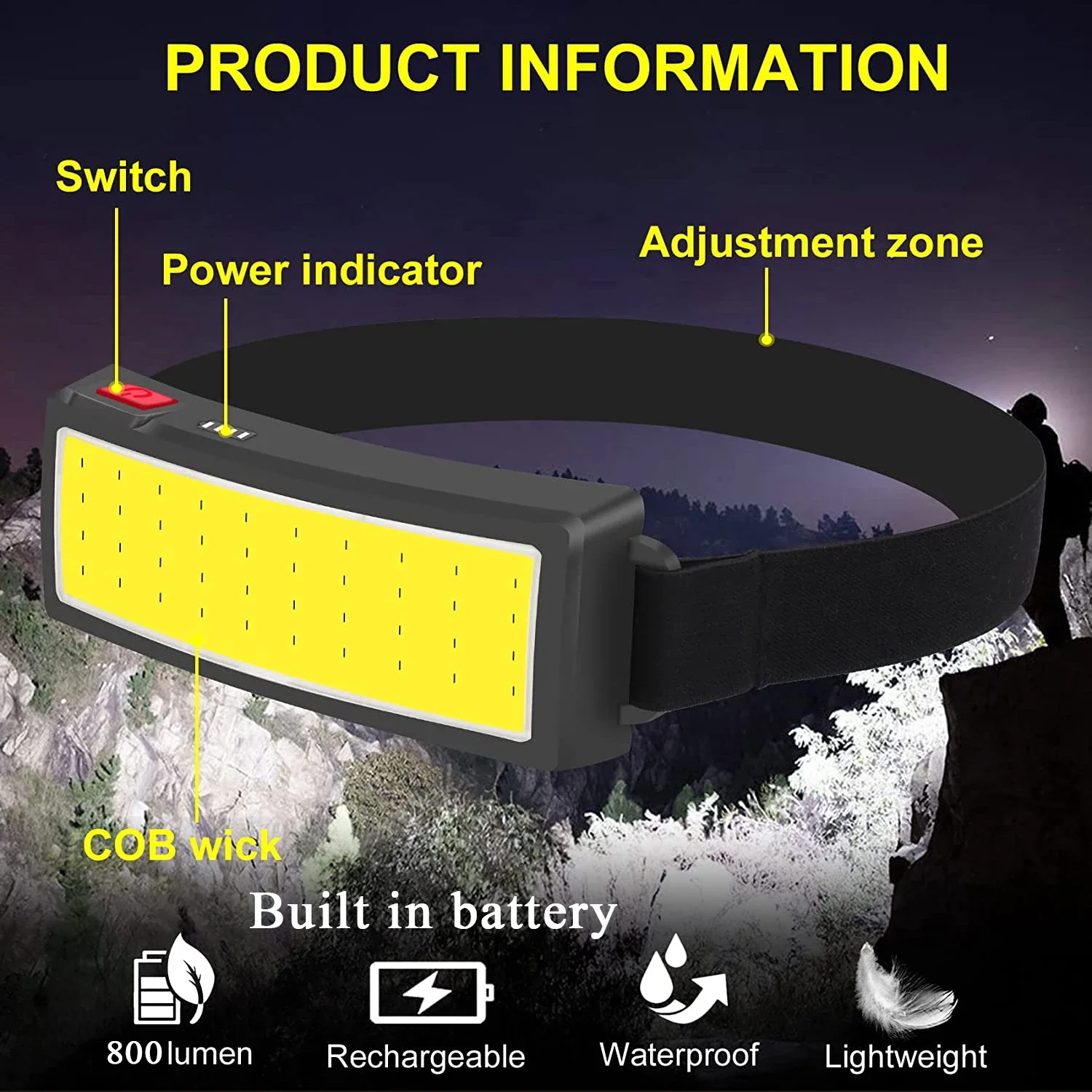 Przenośna latarka czołowa LED  – Battery Outdoor Camping recenzja i cena