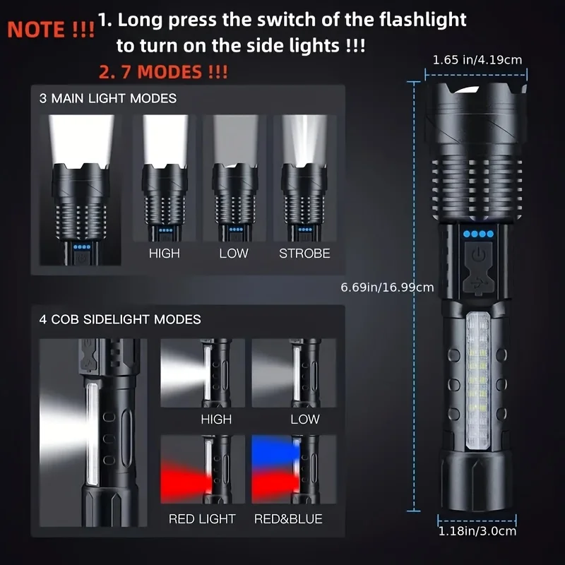 Mocna latarka LED z wyświetlac – Battery Outdoor Camping recenzja i cena